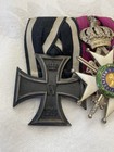 Vtg Original Ww1 German Medal Bar Iron Cross  Saxe Ernestine Order   Hindenburg