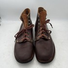 Vintage Endicott Johnson Brown Leather Ankle Work Boots Size 10