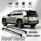 2pcs Black Roof Rail Rack Cargo Bar Crossbar Roof Set Fits For Toyota Rav4 2026 