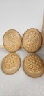 Set Of 4 Vtg Wicker Rattan Basket Oval Woven Bowl Farmhouse Country Cottage