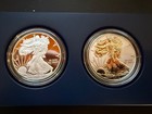2012 S Reverse Proof Silver Eagle 2 Coin San Francisco Set With Box coa