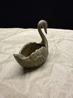 Vintage Solid Brass Swan Catchall trinket Dish jewelry  5x4 5x3   