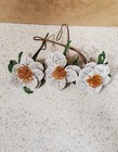 Vintage French Seed Beaded Wired Flowers Floral   Leaves  Bouquet   cont  16 