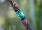 Carved Green Jade Gemstone Tube Dreadlock Bead 5mm   6mm Hole  3 16 - 1 4 Inch  