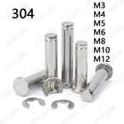 304 Stainless Steel Flat Head Grooved Pin With Retaining Ring M3 M4 M5 M6 M8-m12