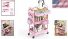 Multifunctional Metal Rolling Cart With Drawers   Pegboards For Ultimate Storage