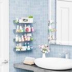 4 Pack Clear Adhesive Shower Shelves No Drill Acrylic Wall Caddy Bathroom
