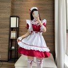 Sweet Lolita Womens Anime Cosplay Costume Maid Apron Dress Headwear Sets