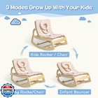 Baby Bouncer adjustable Baby Rocker  3-in-1 Wooden Rocker Chair With 5-point 