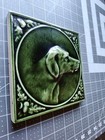 19th Century Glazed Ceramic Hamilton Tile Works  labrador  Art Relief Tile