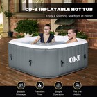 5ft Square Inflatable Hot Tub Indoor Outdoor Spa Tub For Patio Backyard Gray