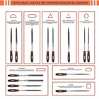Needle File Set  19 Pcs Hand Metal File Hardened Alloy Strength Steel Set W case