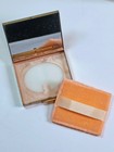 Vintage Gold Tone Etched Floral Loose Powder Compact Case With Mirror   Puff 