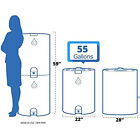 Waterprepared 55 Gal Stackable Design Utility Water Tank With Large Cap  Blue