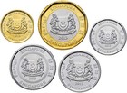 Singapore  Coins Set  2  5 Coins  Aunc-unc  2013
