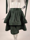 Vintage 1980   s Designer Pierre Cardin Double Layer Green Herringbone Silk Skirt