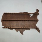 Vtg United States Of America Map Shaped Wood 50 Souvenir Spoon Holder Wall Rack