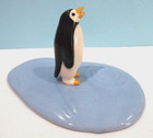 Retired Hagen-renaker Penguin On Ice Figurine Stamped 1 3 4  Tall