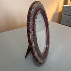 Vintage-style Oval Picture Frame - Ornate Burgundy Red W gold Accents 8   