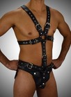 Men s Full Body Harness Men Full Body Leather Harness With Jockstrap Cod Piece
