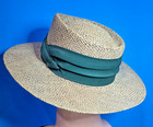 Vintage John Deere Woven Straw Sun Hat One Size Fits All Made In Usa