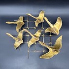 Vintage Brutalist Metal Wall Sculpture Birds In Flight Mid Century Modern Art