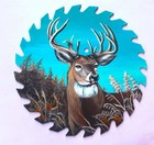 White Tail Deer Head Hand Panted Saw Blade 7 1 4     local Artist