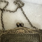 Vintage Silver Metal Mesh Kiss Lock Evening Bag Purse W  Chain Strap Women