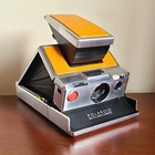 Refurbished Polaroid Sx-70 With Yellow Tan Leather   Original Box   Carry Case
