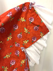 Red Floral Square Dance Skirt S m Beautiful Quality Fabric-white Eyelet Hem 24 l
