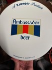 Vintage Krueger Ambassador Beer 12  Metal Tray Cranston Ri Excellent Condition