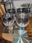 Vintage Silver-fade Bar Glasses     Set Of 8     Roly-poly   Small Cocktail Glasses