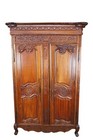 Vintage French Provincial Louis Xv Mahogany Wedding Armoire Hanging Wardrobe 84 