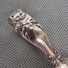 Reed   Barton Rds150 Kitty Cat Baby Spoon Curved Handle Sterling Silver 26 Grams