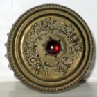 Antique Glass Vanity Or Powder Jar With Gemstone Lid