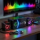 Usb Computer Speakers System Stereo Bass Subwoofer Led For Desktop Laptop Tv Pc