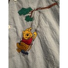 Vintage Disney Store Winnie The Pooh Seersucker Shortalls Blue Gingham 3t