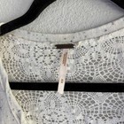 Free People Size M Ivory gray Button Down Sweater Dress Tunic Lace Back