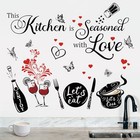  Kitchen Quotes Wall Stickers This Kitchen Is Seasoned With Love Saying Red 