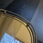 Oval Mirror Vanity Tray Gold Railed 9    X 13    Vintage 