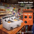 Vevor Commercial Electric Deep Fryer Countertop Fryer 3000w Dual Tank 2x11qt 11l