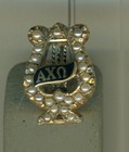 Alpha Chi Omega Sorority Frat Vintage Lyre Gold Pin Badge - Wow 