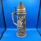 Vintage German Beer Stein mug Tall  19 Germany With Lid