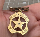 Gold Plated  Daughter Of Rebekah Fraternal Order Odd Fellows Star Brooch