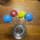 Set Of 4 Vintage Blown Glass 5 5  Swizzle Sticks Spoons Cocktail Barware