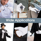12 Pairs White Cotton Gloves Jewelry Inspection Work Stretch Cloth Same Day        