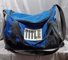 Title Boxing Yellow And Black Gel Gloves Men s Size M  Blue Gym Bag  2 Wraps