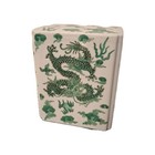 Chinese Porcelain Dragon Green Brosh Pots