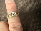 The International Order Of The Rainbow For Girls 10k Gold Enamel Ring