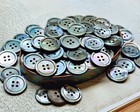 10 Vintage 1940s 4-hole Iridescent Gray Mother Of Pearl Buttons   Almost 7 8 